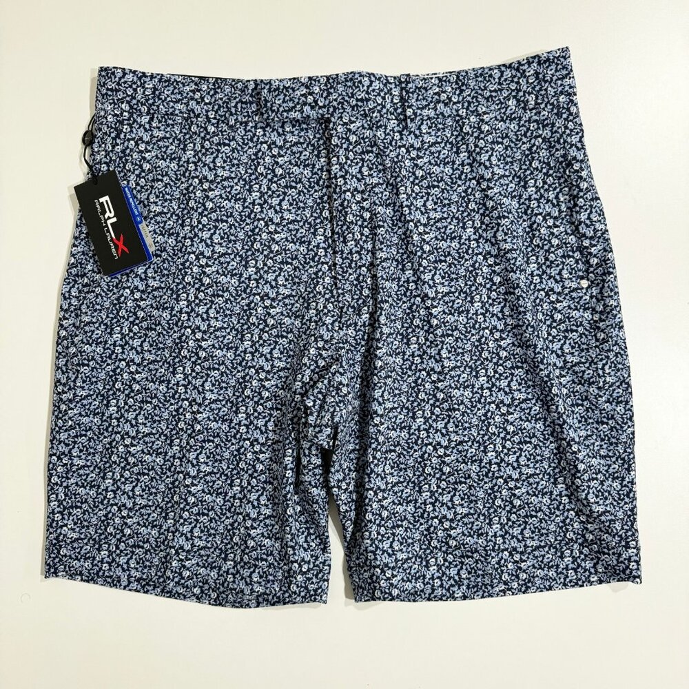 Ralph Lauren RLX Water Repellent Stretch Golf Shorts Blue Floral Size 34 NWT